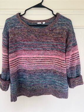 GAP for Good Multicolor Striped Knit Sweater Y2K 90s Grunge Eclectic Grandpa M